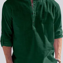 bellstone Men Solid Cotton Blend Straight Kurta-picture-48