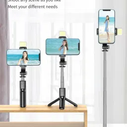 POZUB Selfie Sticks & Monopods Tripod With Flash Light Stabilizer, |In Mobile Holder Single Gimbal for Mobile, Camera image 4