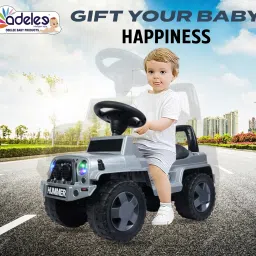 Manual Push Stylish Hummer Ride On Car With Music & Lights For Unisex Kids Car Non Battery Operated Ride On-4