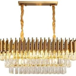 crystal Gold polish metal 600x300mm chandelier hanging ceiling pendant jhoomer Chandelier Ceiling Lamp-image-12