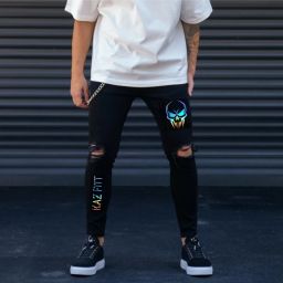 Men Skinny High Rise Black Jeans-image-67