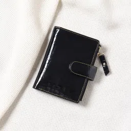 Women Casual Black Artificial Leather RFIDWrist Wallet-image-21