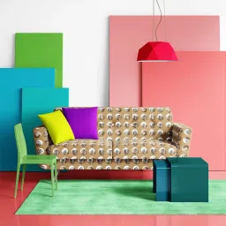 artzfolio AZ5008378SOF_FB_RF_R-SP_D56^80_VL Abstract Circles Pattern Velvet Sofa Fabric Sofa Fabric image 3
