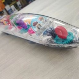 Toy Bullet Train, Colorful Electric Transparent Gear train Model Toy with Universal Wheel, train Toy Music Light Rotation Toy-32