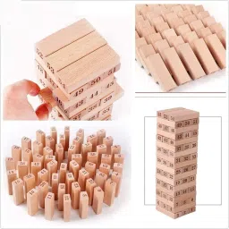 pulsbery Wooden Zenga Stacking & Balancing Building Block Game for 3-10 Year Old Kids,Multi Color,Pack of 1 image 5