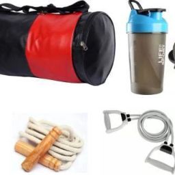 Sport gym bag with skipping rope with bottle and resistance tube GYM fitness kit-image-5