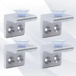 Heavy S.S (5 mm) Glass Shelf support (MATT) Mounting, Fixing Pegs Brackets, holder, L bet, Cup for Glass Shelves,Cabinet Display, (PACK OF 4) Shelf Bracket-19