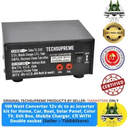 100W Mini Inverter 12V DC to 220 AC Converter & Double Socket Power output Square Wave Inverter-image-65