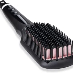 VEGA Black Shine Hair Straightening Brush for Women VHSB-04 Hair Straightener Brush-image-2