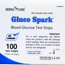 gluco spark sugar test 100 Glucometer Strips-image-10