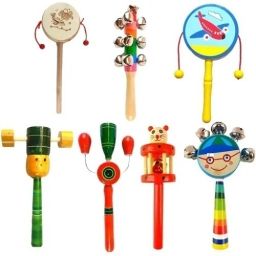 Wooden Baby Rattles Set of 7 Non Toxic Infants Music Toys Rattle-image-32