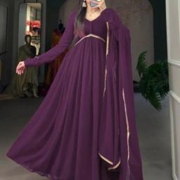 Georgette Stitched Anarkali Gown-image-19