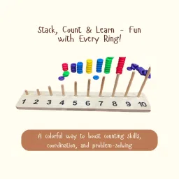 zuvoy Stack & Learn | Wooden Counting & Sorting Toy for Kids | Toddlers & Preschoolers image 2