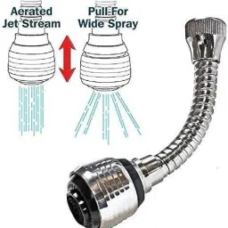 Turbo Flex 360 Degree Flexible 6 Inch Sprayer Extension Jet Stream Faucet Nozzle-12