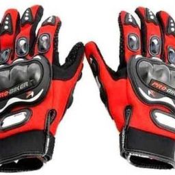 Synthetic Lather Motorcycle Full Hand Gloves (Blue- 1Pair) Driving Gloves-image-3