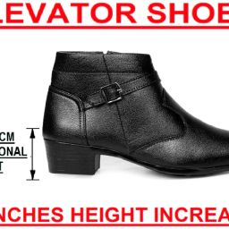 2 Inch Elevator Height Increasing Formal Buckle Boots Slip On For Women-32