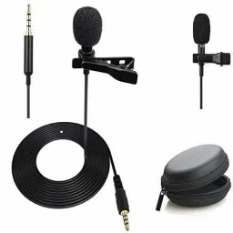 Microphone condenser + Free carrying Pouch Lapel unidirectional Clip-on Microphone For DSLR Cameras/Phone/Voice recorders Condenser Mini Metal MIC Microphone For ios Phones use for Vloggers/Online Tutors/Journalists/ youtubers /Work from Home (iOS Devices) Collar Mic Singing Teaching Mobile Video Recording Condenser Mic ,Camera Mic mic-16