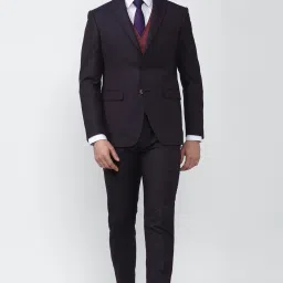 Men Single Breasted - 2 button Textured Suit-image-54