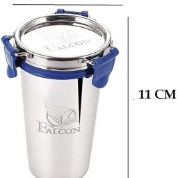Eco Nxt Steel Tumbler - 300 ml (Blue) BABY SIZE 100% LEAK PROOF Glass Water/Juice Glass-image-50
