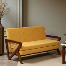 woodsworth from pepperfry Delnice Sheesham Wood 3 Seater Sofa In Walnut Finish-picture-11