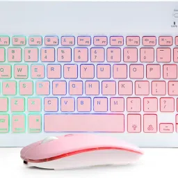 Astrill Wireless Bluetooth Keyboard and Mouse Combo, Slim LED Keyboard for iOS/Android Wireless, Bluetooth Standard Multi-device Keyboard Compatible with Desktop, Laptop, Tablet-106