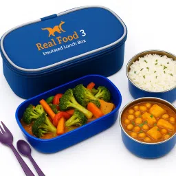 Insulated Lunch Box set 2 stainless steel container + 1 BPA free container box 3 Containers Lunch Box-13