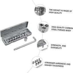 avenue 10Pcs Hex Socket Wrench Spanner Tool Goti Set for Automobiles/Bike 10Pcs Hex Socket Wrench Spanner Tool Goti Set for Automobiles Double Sided Combination Wrench image 4