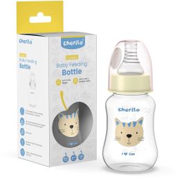 Anti-Colic Slim, Classic Baby Feeding Bottle, Upto 3 Years, Lovely Cat Style - 125 ml-image-39