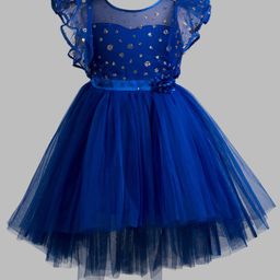Toy Balloon kids Girls Polka Dot Flared Sleeve Net Fit & Flare Dress-image-93