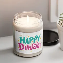 Aromatic Fables White & Green Printed Bliss Grape Scented Jar Candle With Lid-1