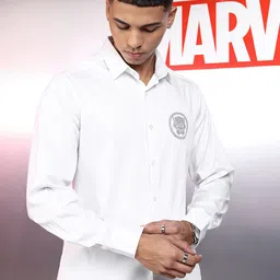 HIGHLANDER Marvel Men Wakanda Satin Embellished Slim fit PartyShirt-picture-17