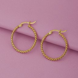 Carlton London 18Kt Gold-Plated 925 Sterling Silver Circular Hoop Earrings-image-41