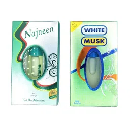 RAVIOUR LIFESTYLE Set Of 2 Nazneen & White Musk Non-Alcoholic Roll On Attar - 8 ml Each-42
