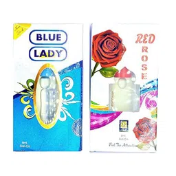 RAVIOUR LIFESTYLE Set Of 2 Blue Lady & Red Rose Non Alcoholic Roll On Attar - 8 ml Each-17