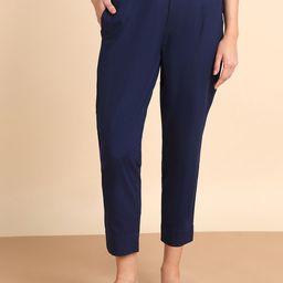 Maaesa Women Mid-Rise Cotton Trousers-27