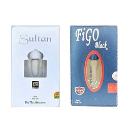 RAVIOUR LIFESTYLE Set Of 2 Sultan & Figo Black Roll On Attar - 8 ml Each-56