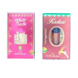RAVIOUR LIFESTYLE Set Of 2 Kasturi & White Oudh Alcohol Free Roll On Attar - 8 ml Each-2