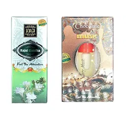 RAVIOUR LIFESTYLE Set Of 2 Rajni Gandha & Chocolate Musk Roll On Attar - 8 ml Each-12