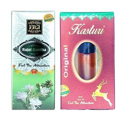 RAVIOUR LIFESTYLE Set Of 2 Kastoori & Rajni Gandha Alcohol Free Roll On Attar - 8 ml Each-12