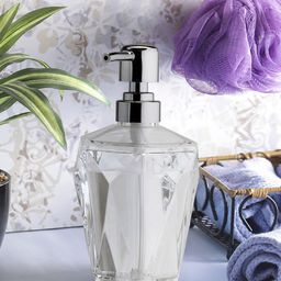 OBSESSIONS Transparent Solid Polyresin Aqua Crystal Soap Dispenser-picture-8
