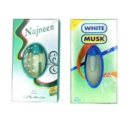 RAVIOUR LIFESTYLE Set Of 2 Nazneen & White Musk Roll On Attar - 8 ml Each-62