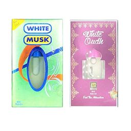 RAVIOUR LIFESTYLE Set Of 2 White Oudh & White Musk Non-Alcoholic Roll On Attar - 8ml Each-1