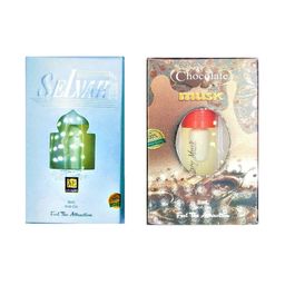 RAVIOUR LIFESTYLE Set Of 2 Selvar & Chocolate Musk Alcohol Free Roll On Attar - 8 ml Each-21