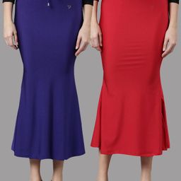 TWIN BIRDS Women Pack of 2 Mermaid-Fit High rise Stretchable Shimmer Saree Shape Wear-image-3