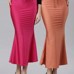 TWIN BIRDS Women Pack of 2 High Rise Stretchable Shimmer Saree Shape Wear-image-73