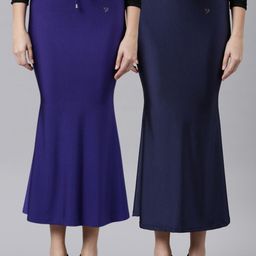 TWIN BIRDS Women Pack of 2 High rise Stretchable Shimmer Saree shape wear-image-82