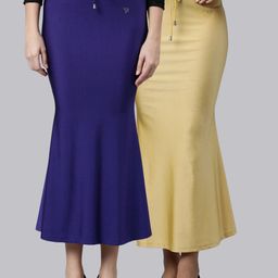 TWIN BIRDS Women Pack of 2 Mermaid-Fit High Rise Stretchable Shimmer Saree Shape Wear-image-94