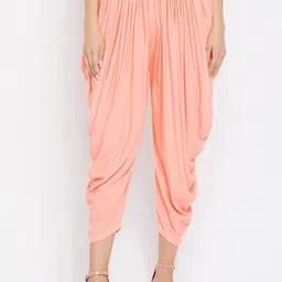 Clora Creation Women Peach Coloured Solid Dhoti Salwar-20