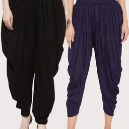 Clora Creation Women Pack Of 2 Black & Navy Blue Solid Dhoti Salwar-26