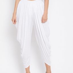 Clora Creation Women White Solid Dhoti Salwar-34